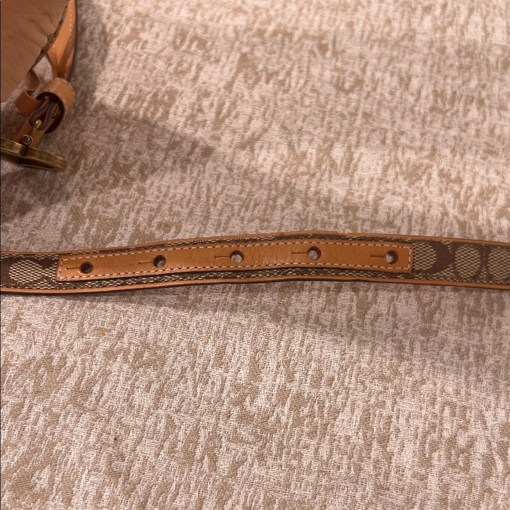 Coach Signature Brown and Tan Belt with Heart Buckle - Picture 4 of 6
